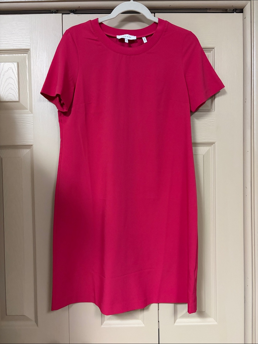 Lark & Ro Fuchsia Short-Sleeve Shift Dress